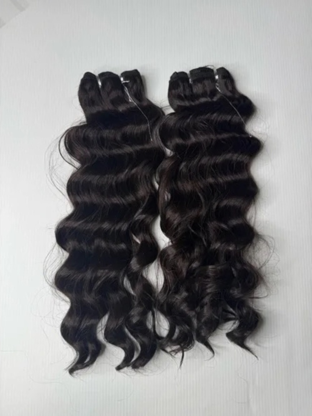 Human Hair Blend Weft Extensions #3 Dark Brown – 18” Body Wave 2 Bundles
